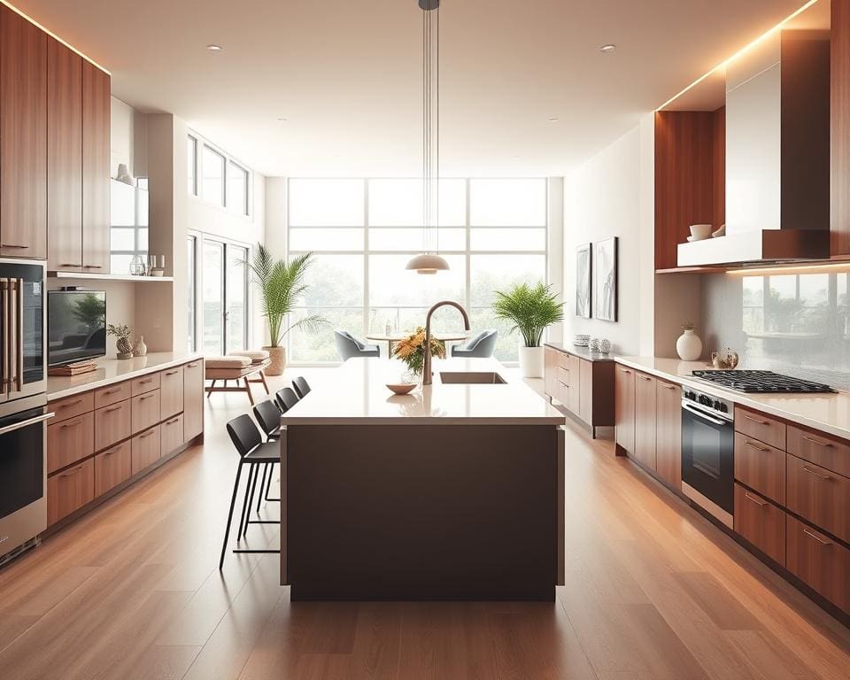 Wat maakt een open keuken populair in moderne woningen?